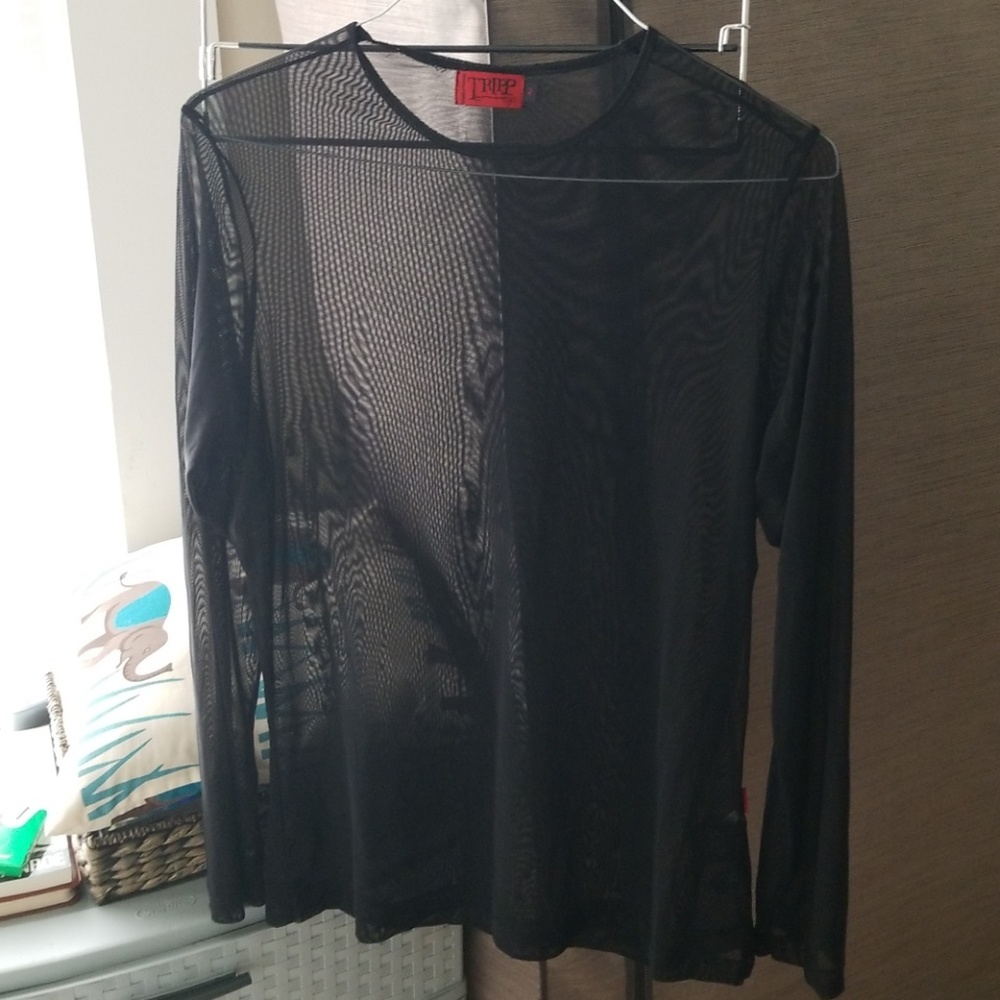 Sheer black top